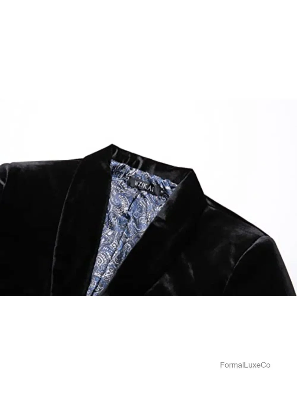 Men's Velvet Blazer Slim Fit One Button Sport Coat Wedding Prom